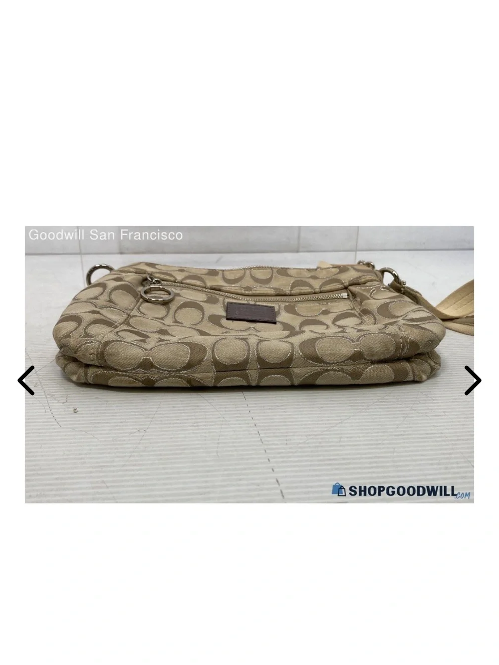 Coach Beige Signature Canvas Crossbody Bag